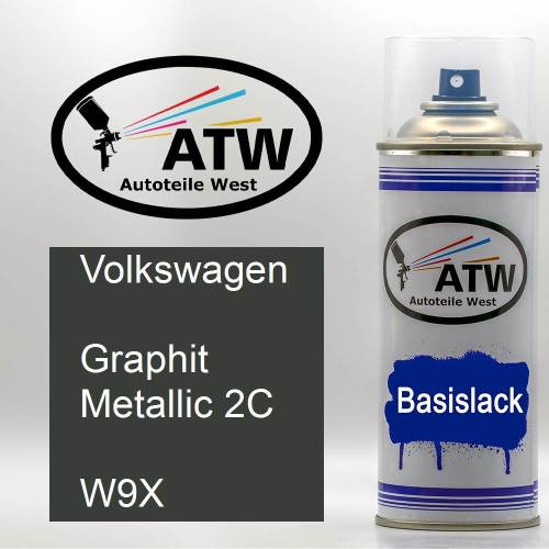 Volkswagen, Graphit Metallic 2C, W9X: 400ml Sprühdose, von ATW Autoteile West.